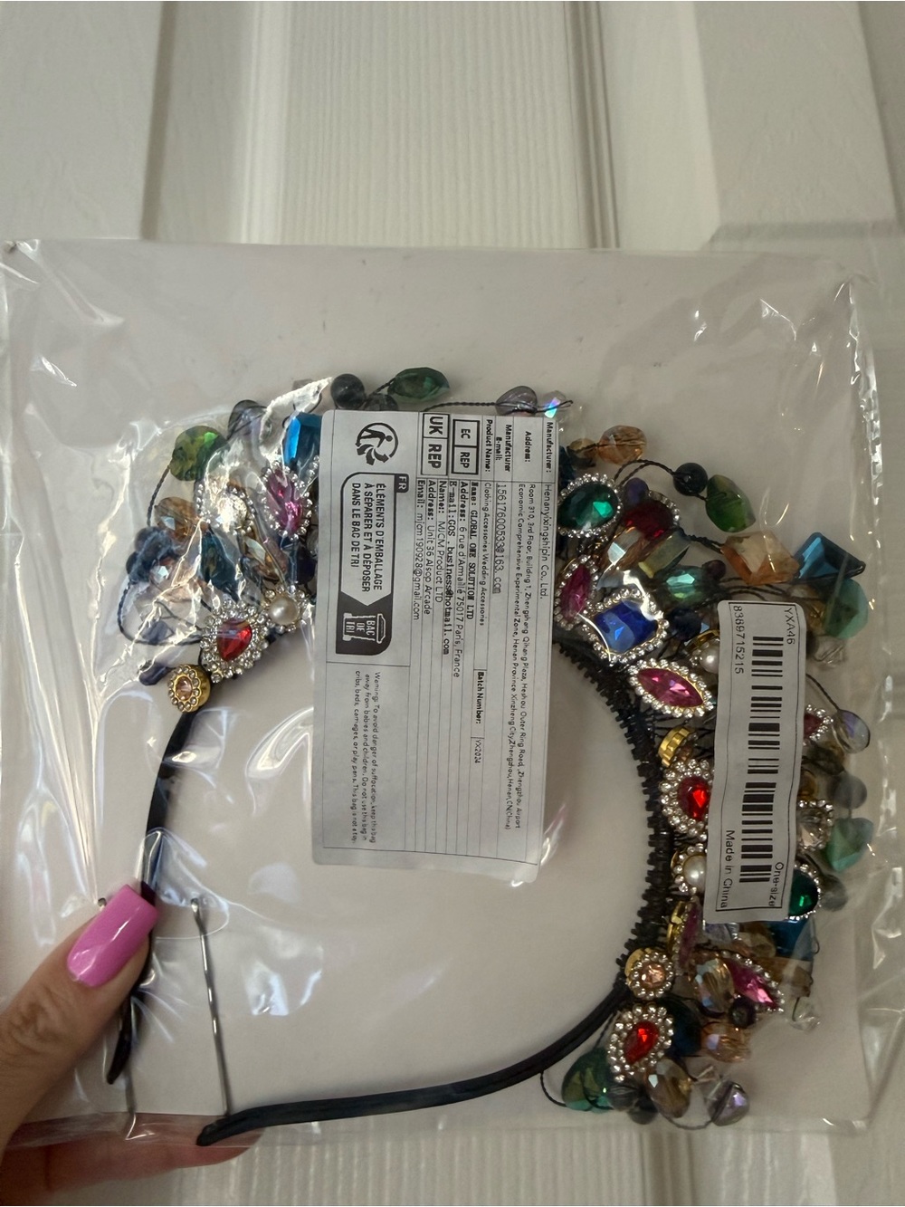 Multicolor Crystal Embellished Women’s Headband - Whimsical!!